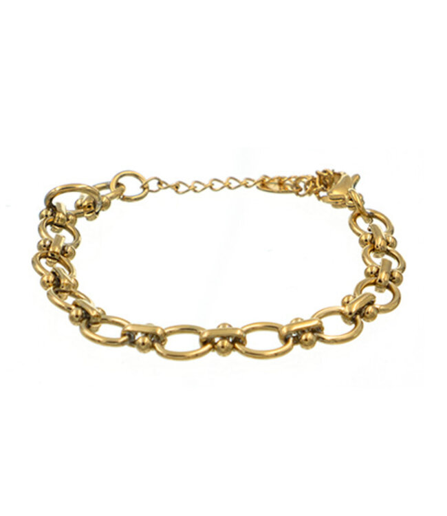 Schakelarmband goudkleurig ovaal enkel