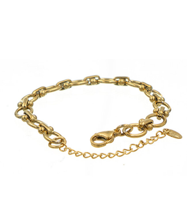 Schakelarmband goudkleurig ovaal enkel