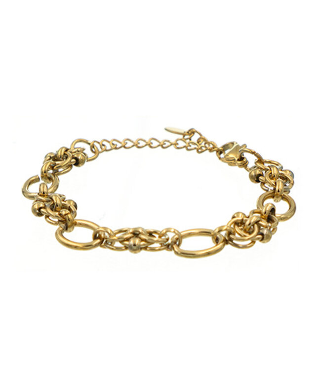 Schakelarmband goudkleurig ovaal dubbel