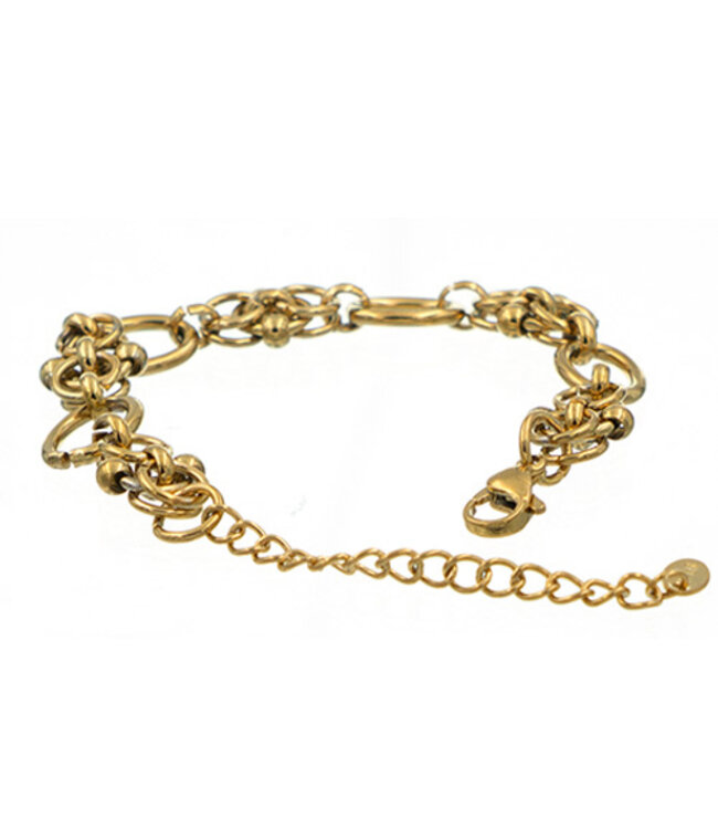 Schakelarmband goudkleurig ovaal dubbel