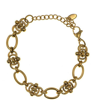 Goudhaartje Schakelarmband goudkleurig ovaal dubbel