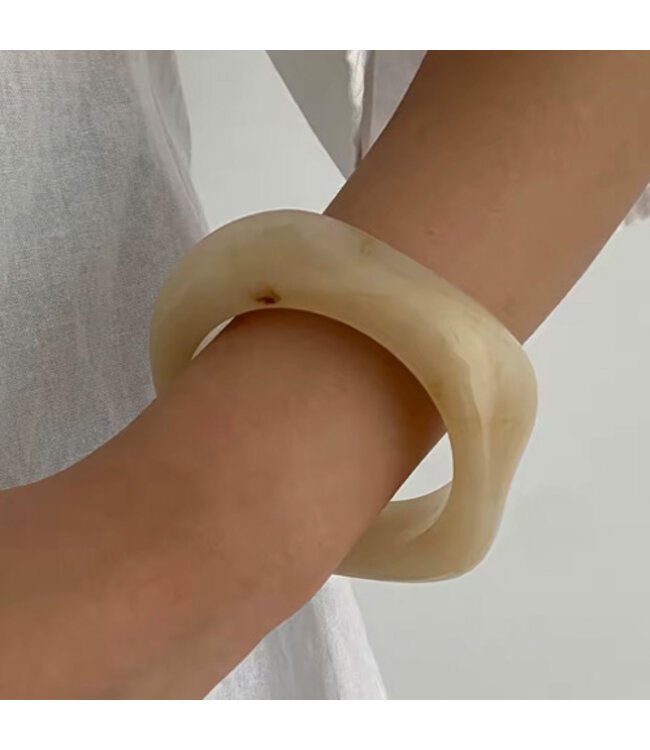 Armband marmerlook breed groen