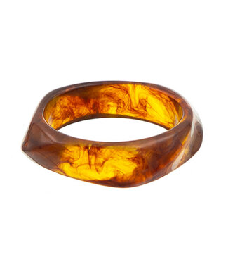 Goudhaartje Armband marmerlook breed lichtbruin