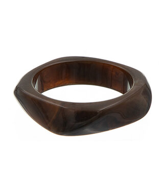 Goudhaartje Armband marmerlook breed bruin