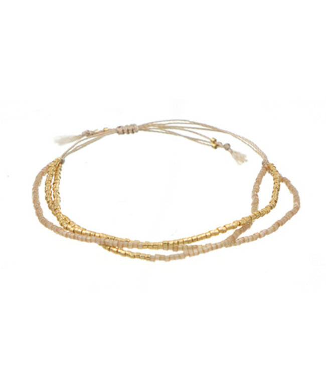 Armband kraaltjes verfijnd goudkleurig