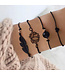 Armband zwart 4 stuks