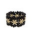 Armband houten kralen bloemen