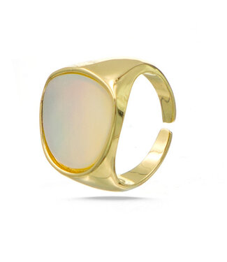 Goudhaartje Ring goudkleurig parelmoer