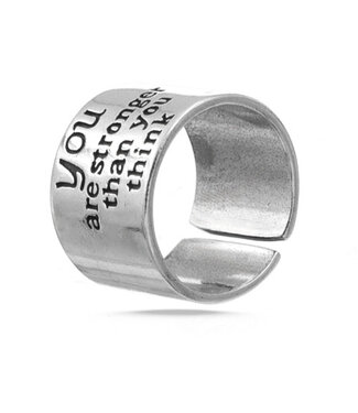 Goudhaartje Ring zilverkleurig you are stronger