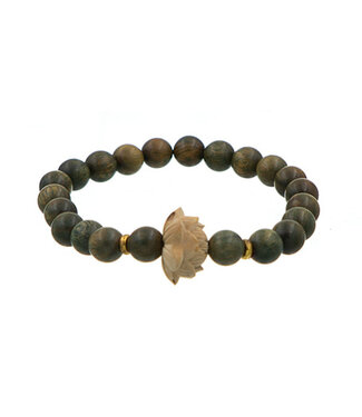 Goudhaartje Armband houten kralen lotusbloem