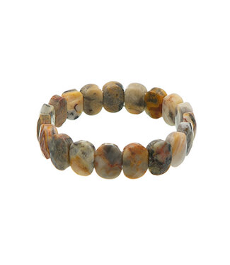 Goudhaartje Armband ovale kralen marmerlook natuurtinten