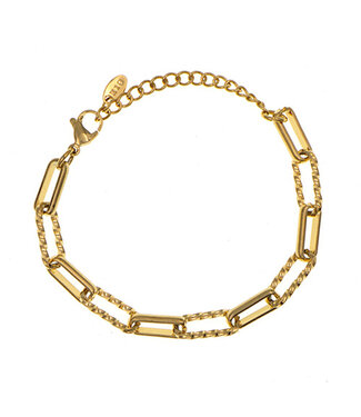 Goudhaartje Schakelarmband goudkleurig schakels rechthoekig