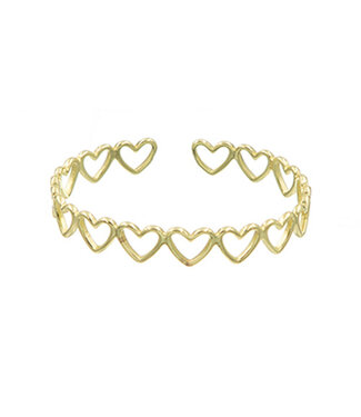 Goudhaartje Armband goudkleurig open hartjes