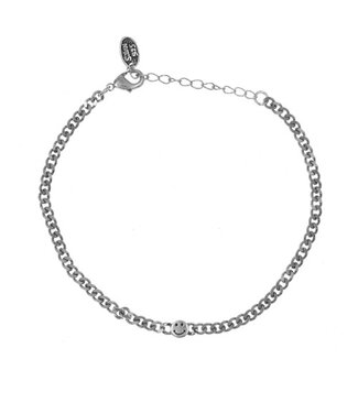 Goudhaartje Armband zilverkleurig smiley