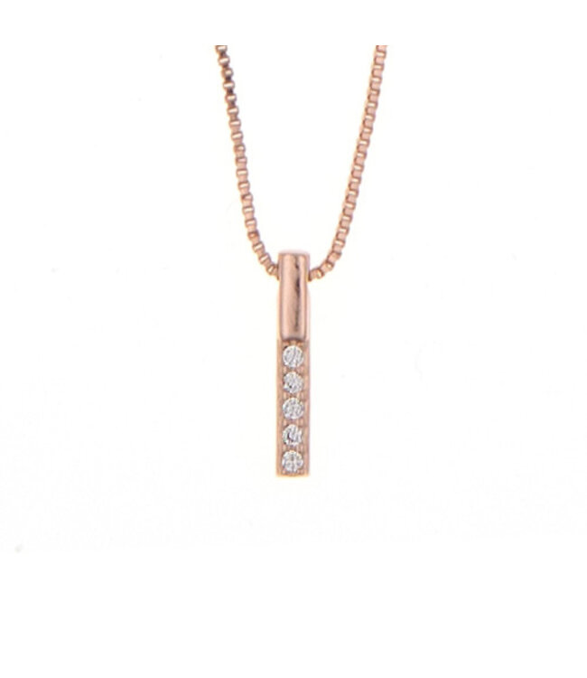 Ketting rozekleurig moderne hanger