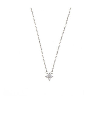 Goudhaartje Ketting zilverkleurig sterbloem