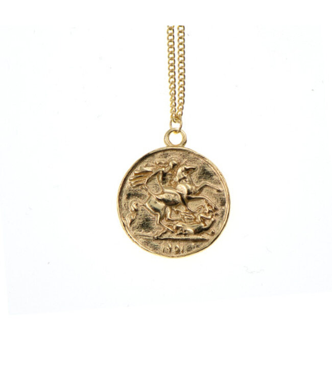 Ketting goudkleurig geluksmunt