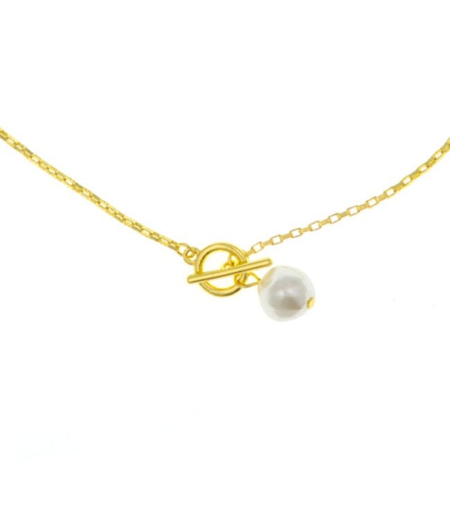 Ketting goudkleurig parel