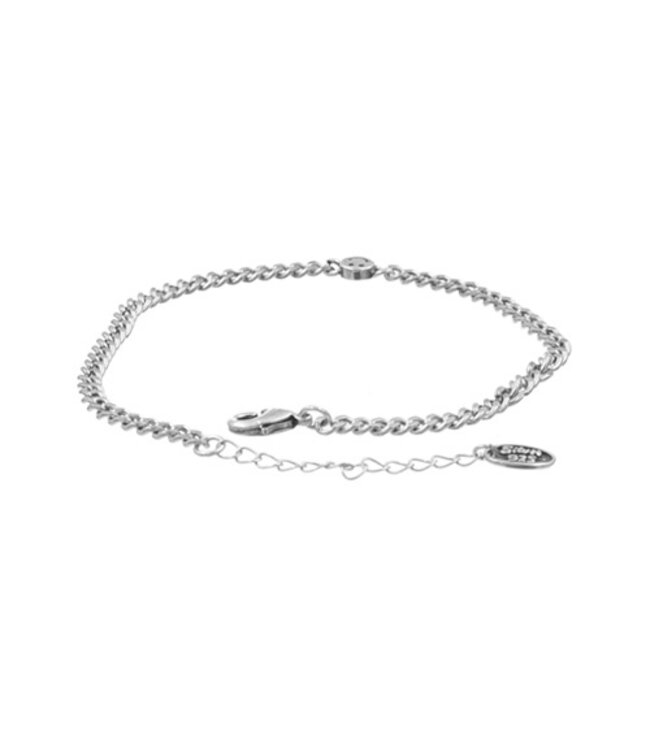 Armband zilverkleurig smiley