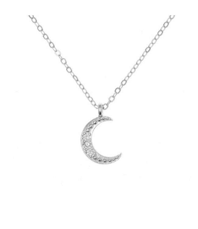 Ketting zilverkleurig ster en maan
