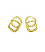 Oorbellen goudkleurig cirkel vierkant