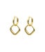 Oorbellen goudkleurig cirkel vierkant