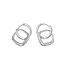 Oorbellen zilverkleurig cirkel vierkant
