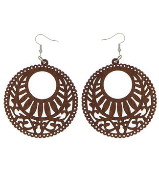 Goudhaartje Oorhangers hout cirkel