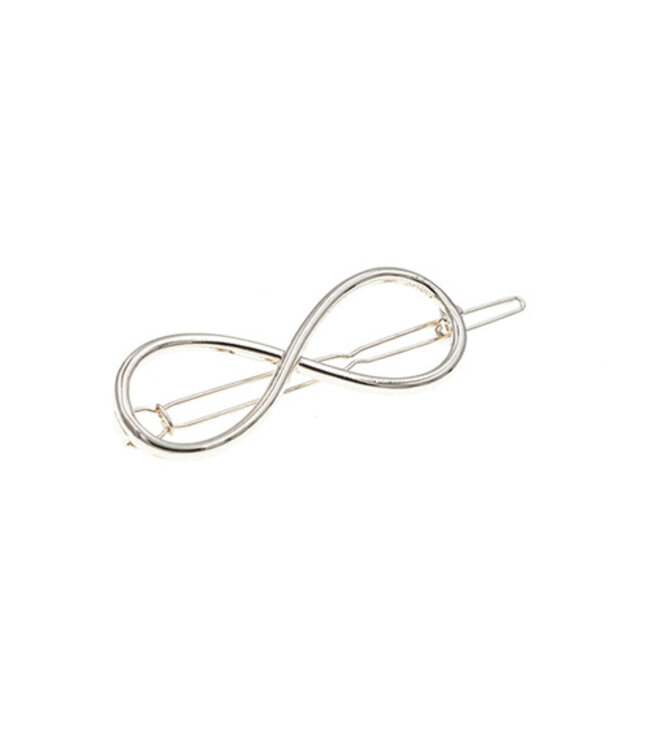 Haarclip luxe zilverkleurig infinity