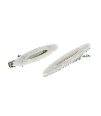 Goudhaartje Alligator haarclip marmerlook wit 2 stuks