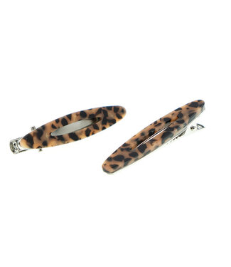 Goudhaartje Alligator haarclip gevlekt bruin 2 stuks