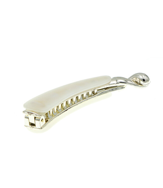 Bananenklem zilverkleurig marmerlook wit