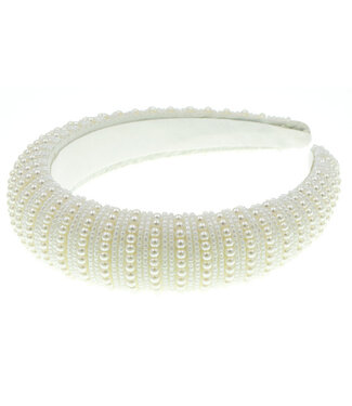 Goudhaartje Diadeem crèmekleurig gestreepte parels