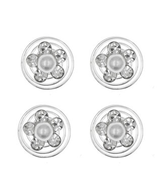 Goudhaartje Curlies bloem parel en strass steentjes 4 stuks
