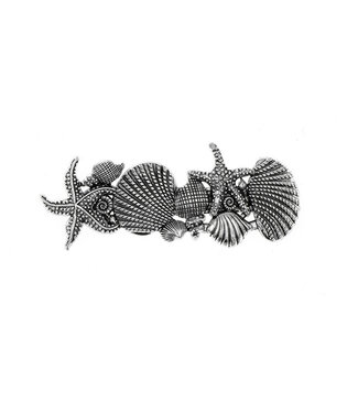 Goudhaartje Patant speld schelpen zilverkleurig