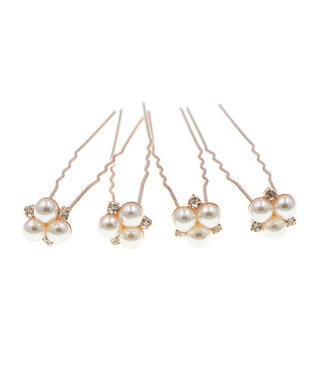 Goudhaartje Haarpinnen goudkleurig parels 4 stuks