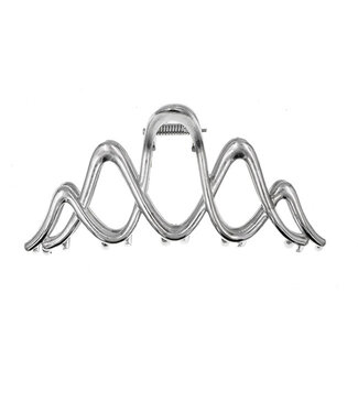 Goudhaartje Haarklem metaal golven zilverkleurig