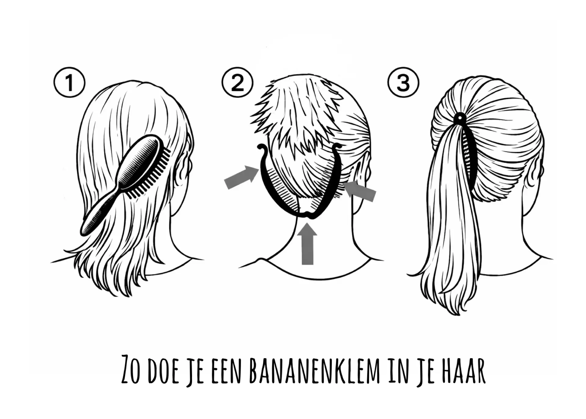 Zo doe je een bananenklem in je haar