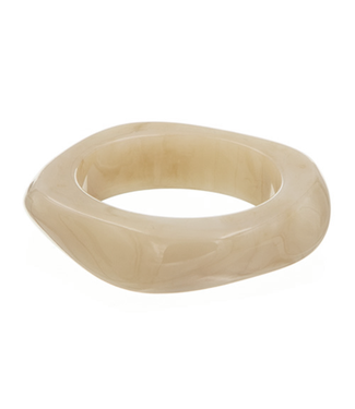Goudhaartje Armband marmerlook breed beige