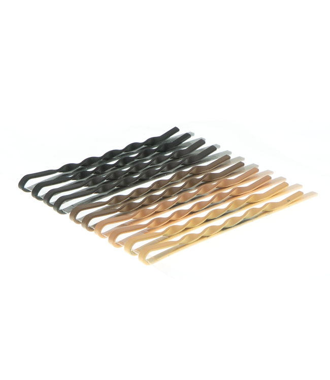 Haarschuifjes beige/bruin/zwart wokkel 10 stuks