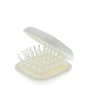 Goudhaartje Inklapbare haarborstel vierkant wit