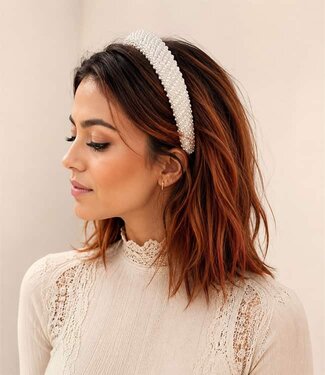 Goudhaartje Diadeem parels en strass stenen