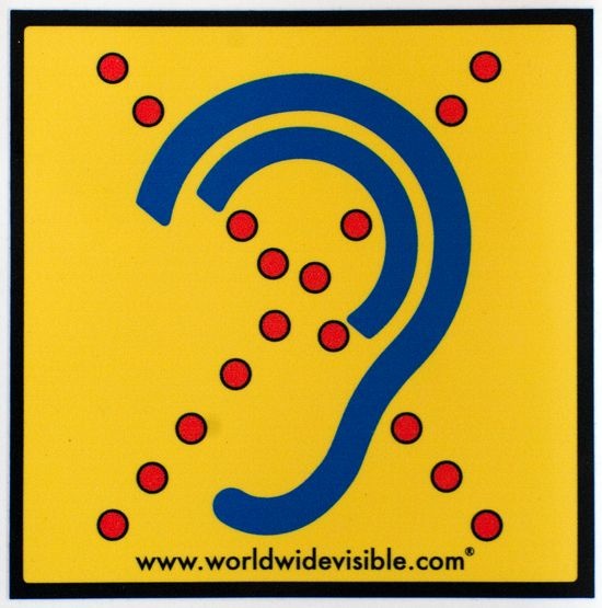 Limited Hearing safety sticker 120x120 mm