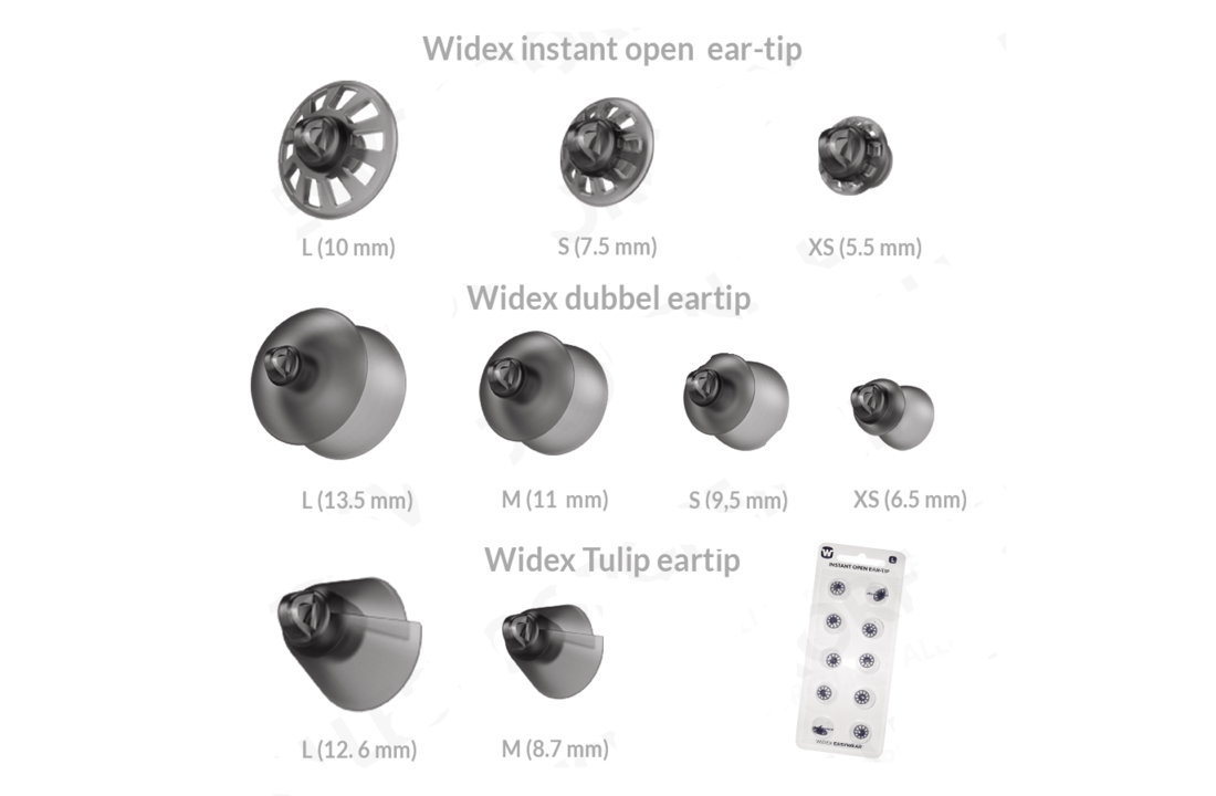 Widex Easywear Instant Tips for Widex or Coselgi RIC hearing aids