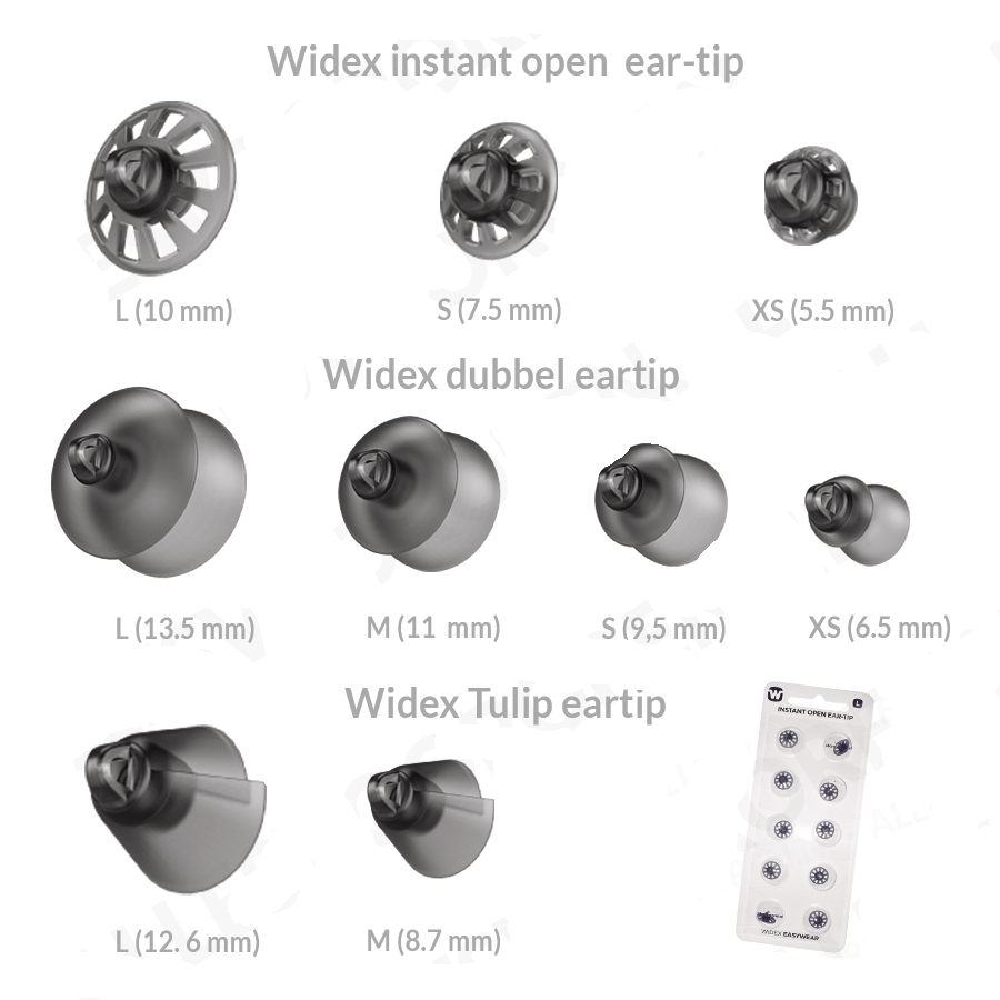 Widex Easywear Instant Tips for Widex or Coselgi RIC hearing aids