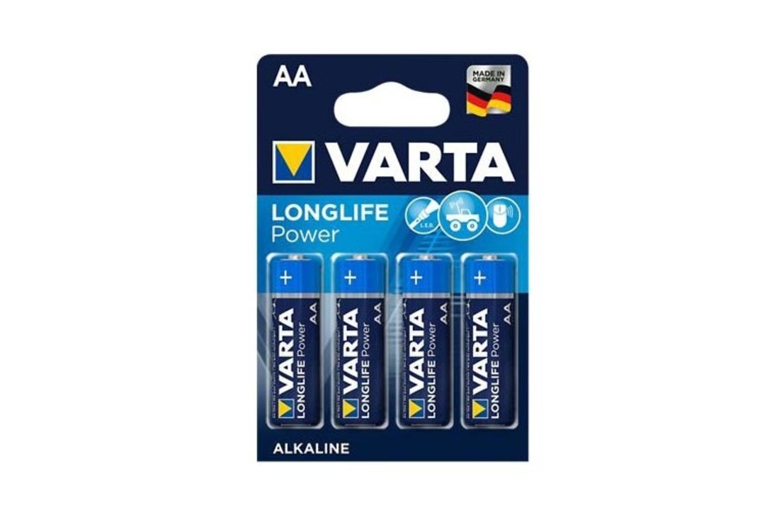 Varta Longlife AA batteries Blister pack of 4.