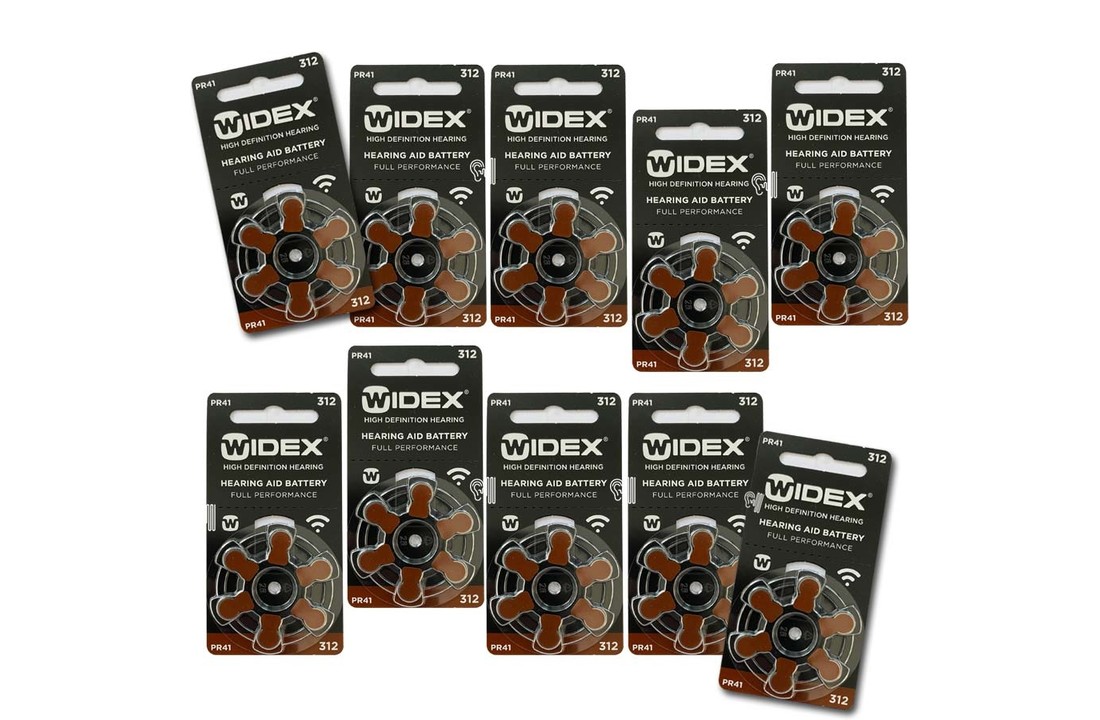 Widex 312 (PR41) Brown hearing battery - value package