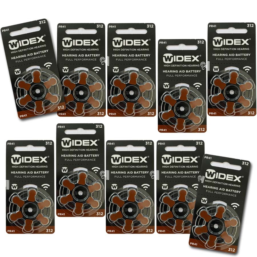 Widex 312 (PR41) Brown hearing battery - value package