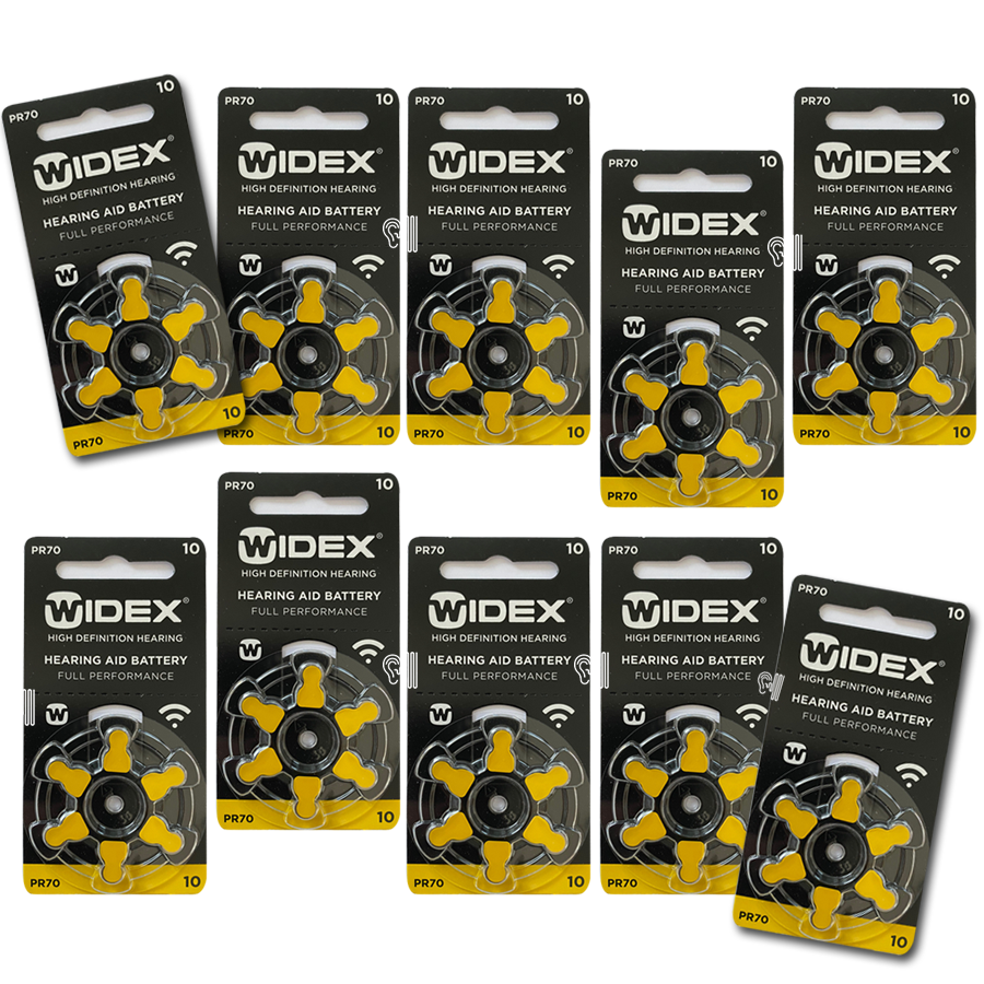 Widex 10 (PR70) Yellow hearing battery - value package