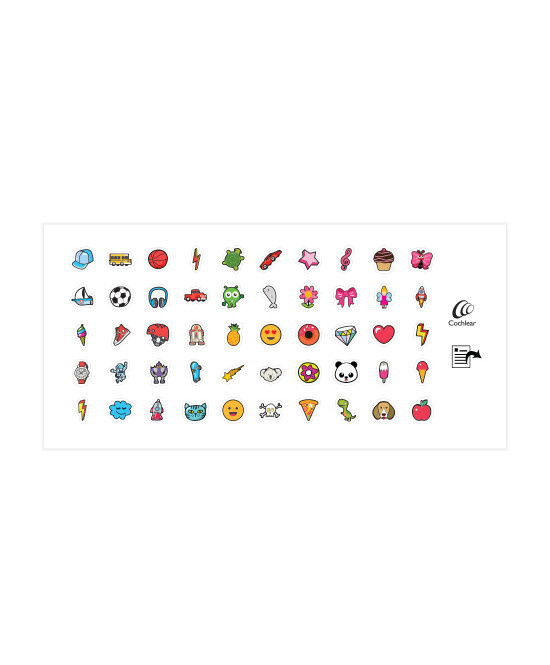 Cochlear sticker sheet for Nucleus, Kanso and Baha sound processors